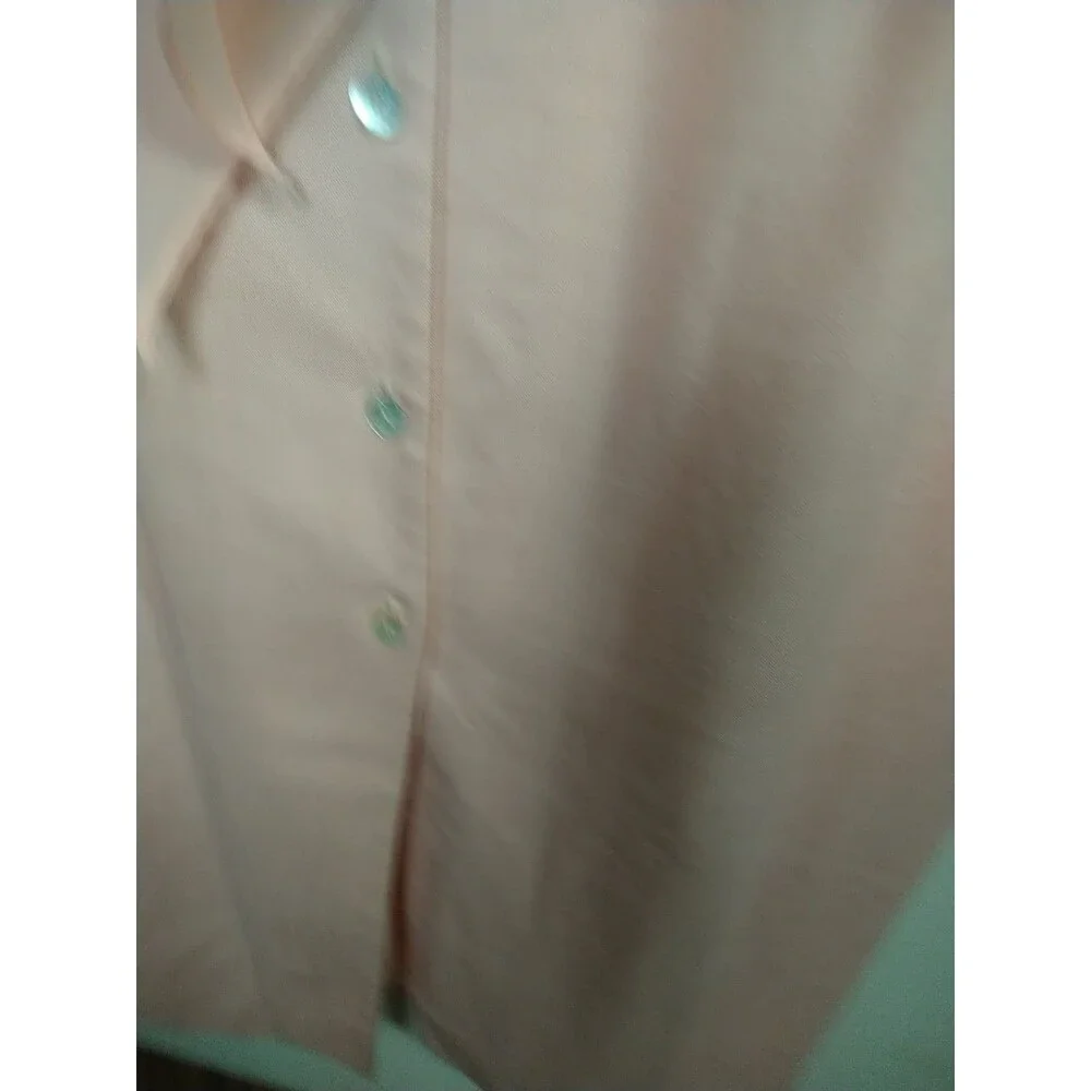 Misty Lane Woman 12 Pink Sleeveless Flax Blend Lined Maxi Straight Button Dress